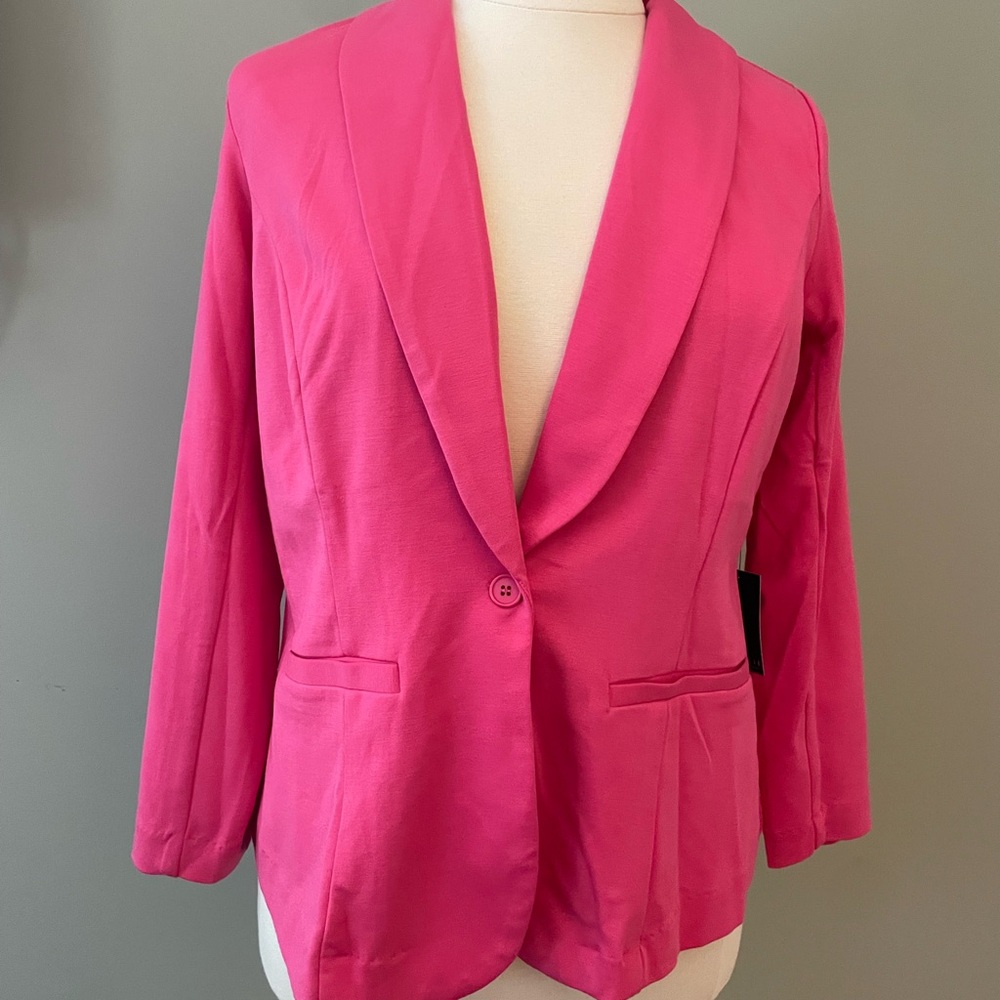Eloquii Hot Pink Knit Blazer Size 14